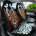 New Zealand Whakairo Car Seat Cover Tiki Maori Carving Taniko Motifs