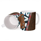 New Zealand Whakairo Ceramic Mug Tiki Maori Carving Taniko Motifs