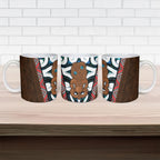 New Zealand Whakairo Ceramic Mug Tiki Maori Carving Taniko Motifs