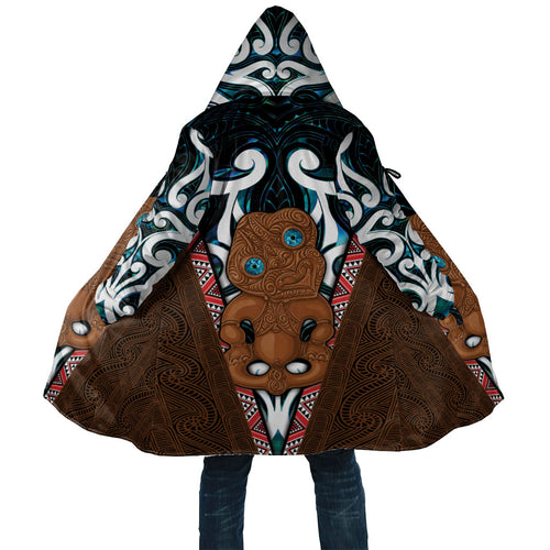 New Zealand Whakairo Cloak Tiki Maori Carving Taniko Motifs