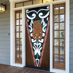 New Zealand Whakairo Door Cover Tiki Maori Carving Taniko Motifs