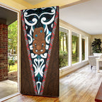 New Zealand Whakairo Door Cover Tiki Maori Carving Taniko Motifs