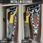 New Zealand Whakairo Door Cover Tiki Maori Carving Taniko Motifs