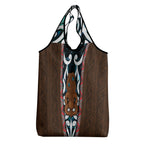 New Zealand Whakairo Grocery Bag Tiki Maori Carving Taniko Motifs
