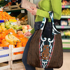 New Zealand Whakairo Grocery Bag Tiki Maori Carving Taniko Motifs