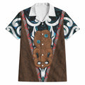 New Zealand Whakairo Hawaiian Shirt Tiki Maori Carving Taniko Motifs