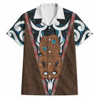 New Zealand Whakairo Hawaiian Shirt Tiki Maori Carving Taniko Motifs