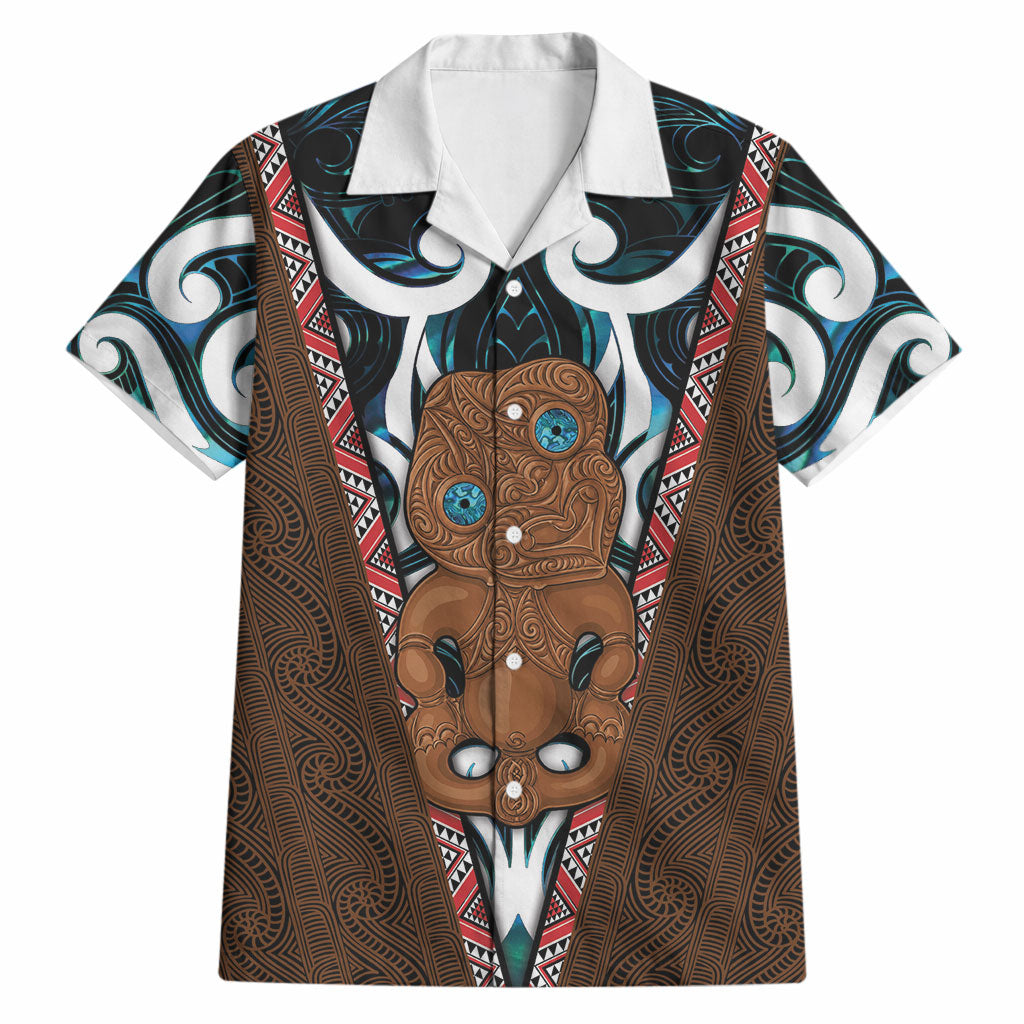 New Zealand Whakairo Hawaiian Shirt Tiki Maori Carving Taniko Motifs