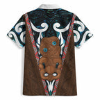 New Zealand Whakairo Hawaiian Shirt Tiki Maori Carving Taniko Motifs
