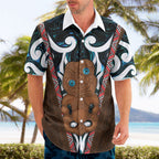 New Zealand Whakairo Hawaiian Shirt Tiki Maori Carving Taniko Motifs