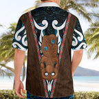 New Zealand Whakairo Hawaiian Shirt Tiki Maori Carving Taniko Motifs