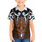 New Zealand Whakairo Hawaiian Shirt Tiki Maori Carving Taniko Motifs