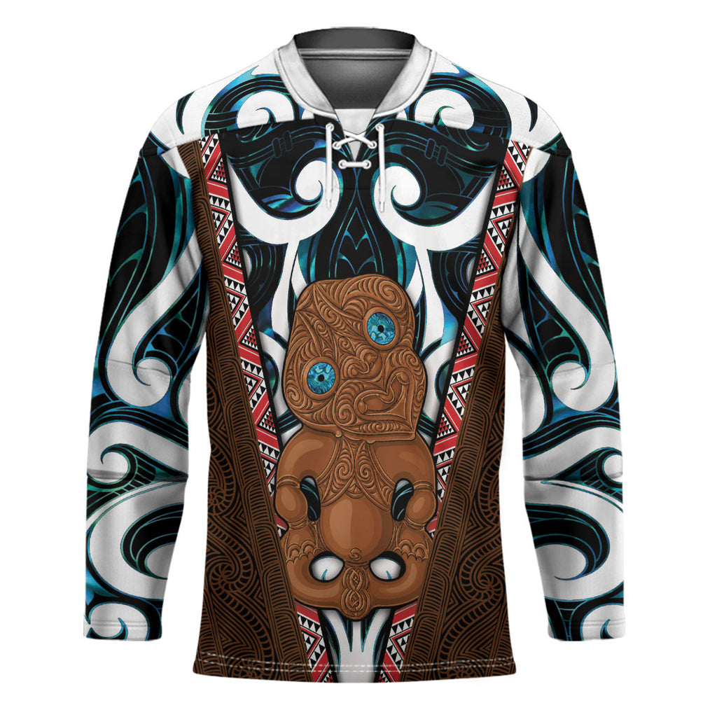 New Zealand Whakairo Hockey Jersey Tiki Maori Carving Taniko Motifs