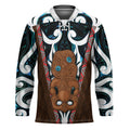 New Zealand Whakairo Hockey Jersey Tiki Maori Carving Taniko Motifs