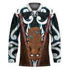 New Zealand Whakairo Hockey Jersey Tiki Maori Carving Taniko Motifs