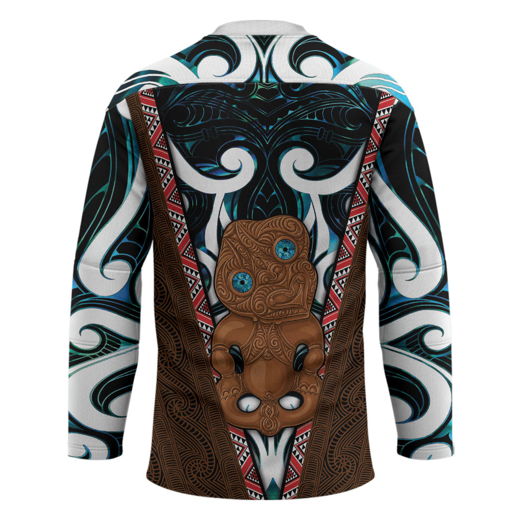 New Zealand Whakairo Hockey Jersey Tiki Maori Carving Taniko Motifs