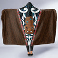 New Zealand Whakairo Hooded Blanket Tiki Maori Carving Taniko Motifs