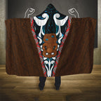 New Zealand Whakairo Hooded Blanket Tiki Maori Carving Taniko Motifs