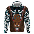 New Zealand Whakairo Hoodie Tiki Maori Carving Taniko Motifs