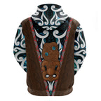 New Zealand Whakairo Hoodie Tiki Maori Carving Taniko Motifs