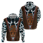 New Zealand Whakairo Hoodie Tiki Maori Carving Taniko Motifs