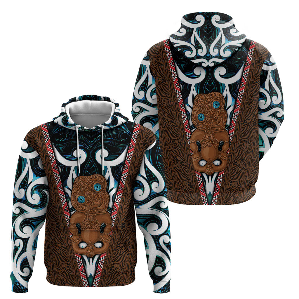 New Zealand Whakairo Hoodie Tiki Maori Carving Taniko Motifs