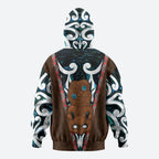 New Zealand Whakairo Hoodie Tiki Maori Carving Taniko Motifs