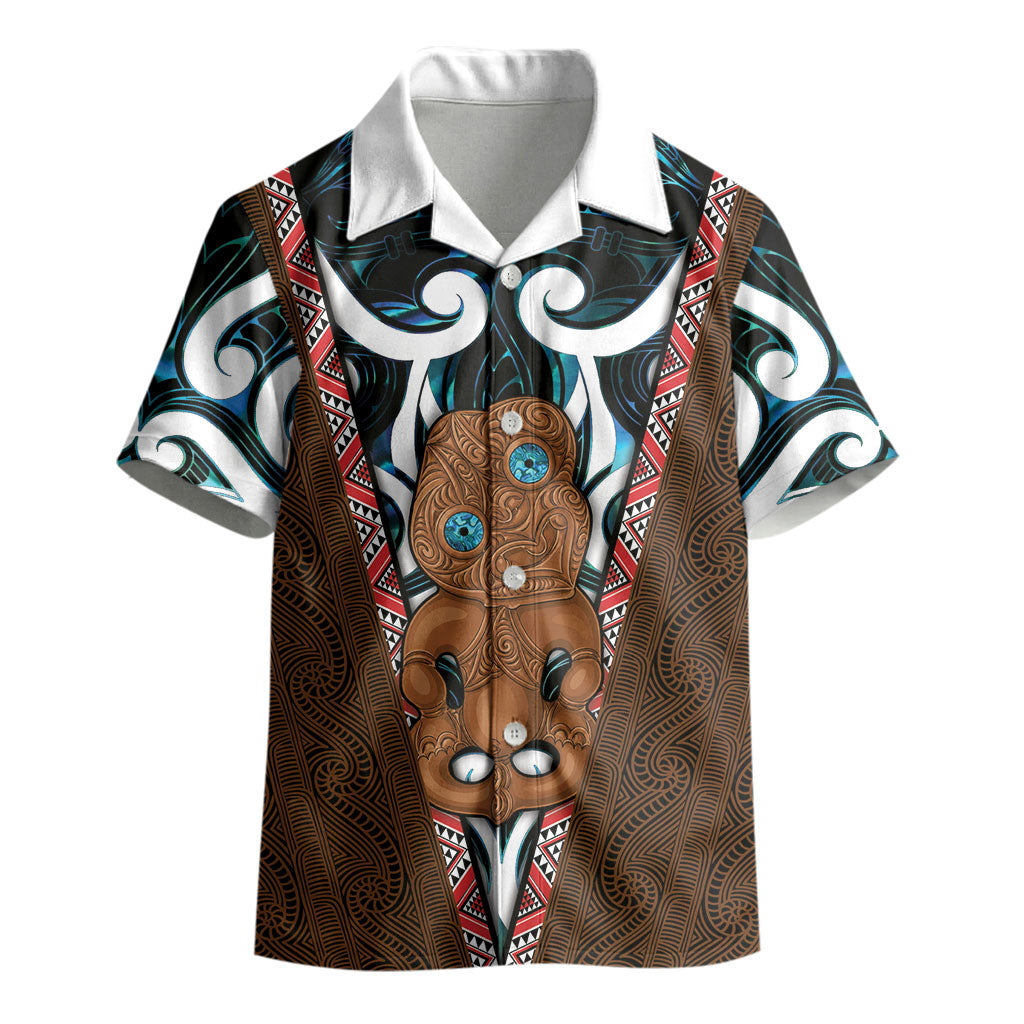 New Zealand Whakairo Kid Hawaiian Shirt Tiki Maori Carving Taniko Motifs