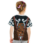 New Zealand Whakairo Kid T Shirt Tiki Maori Carving Taniko Motifs