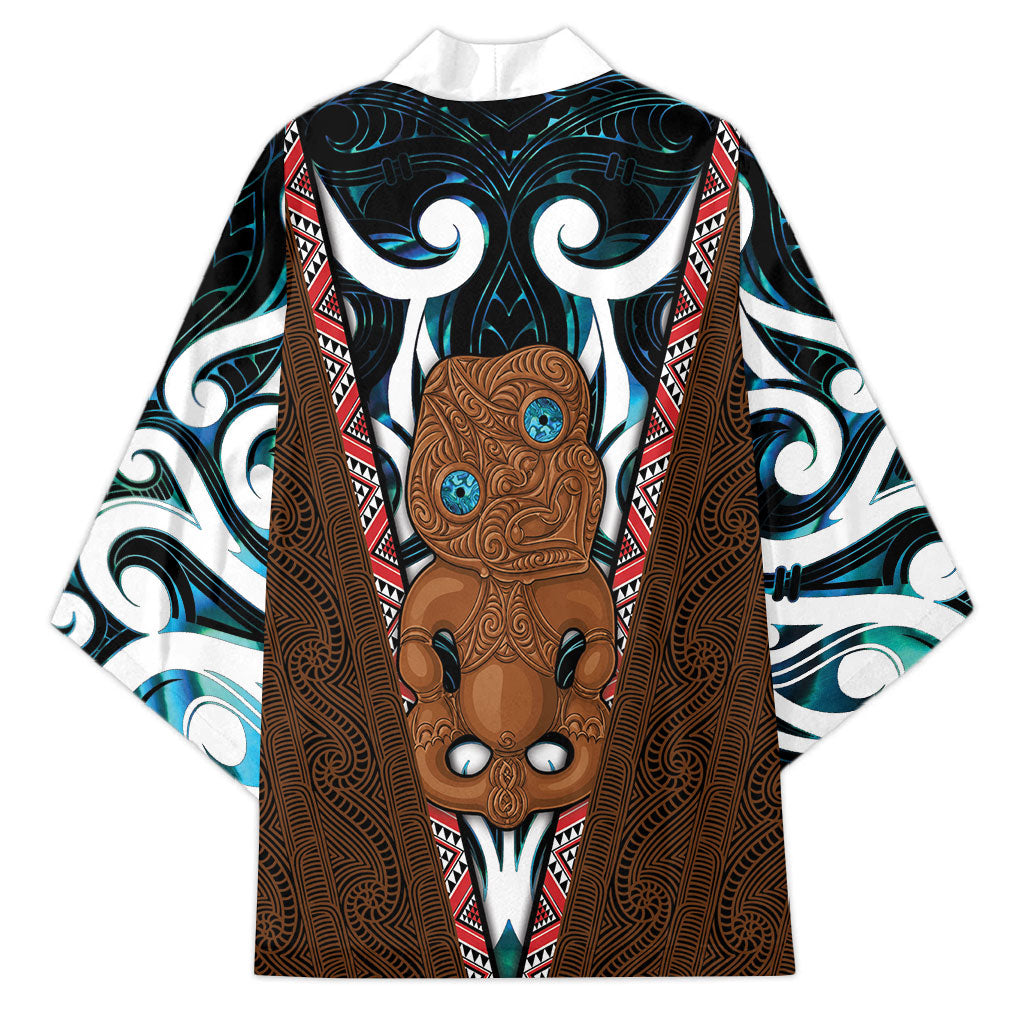 New Zealand Whakairo Kimono Tiki Maori Carving Taniko Motifs