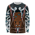 New Zealand Whakairo Long Sleeve Shirt Tiki Maori Carving Taniko Motifs