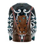 New Zealand Whakairo Long Sleeve Shirt Tiki Maori Carving Taniko Motifs