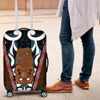 New Zealand Whakairo Luggage Cover Tiki Maori Carving Taniko Motifs