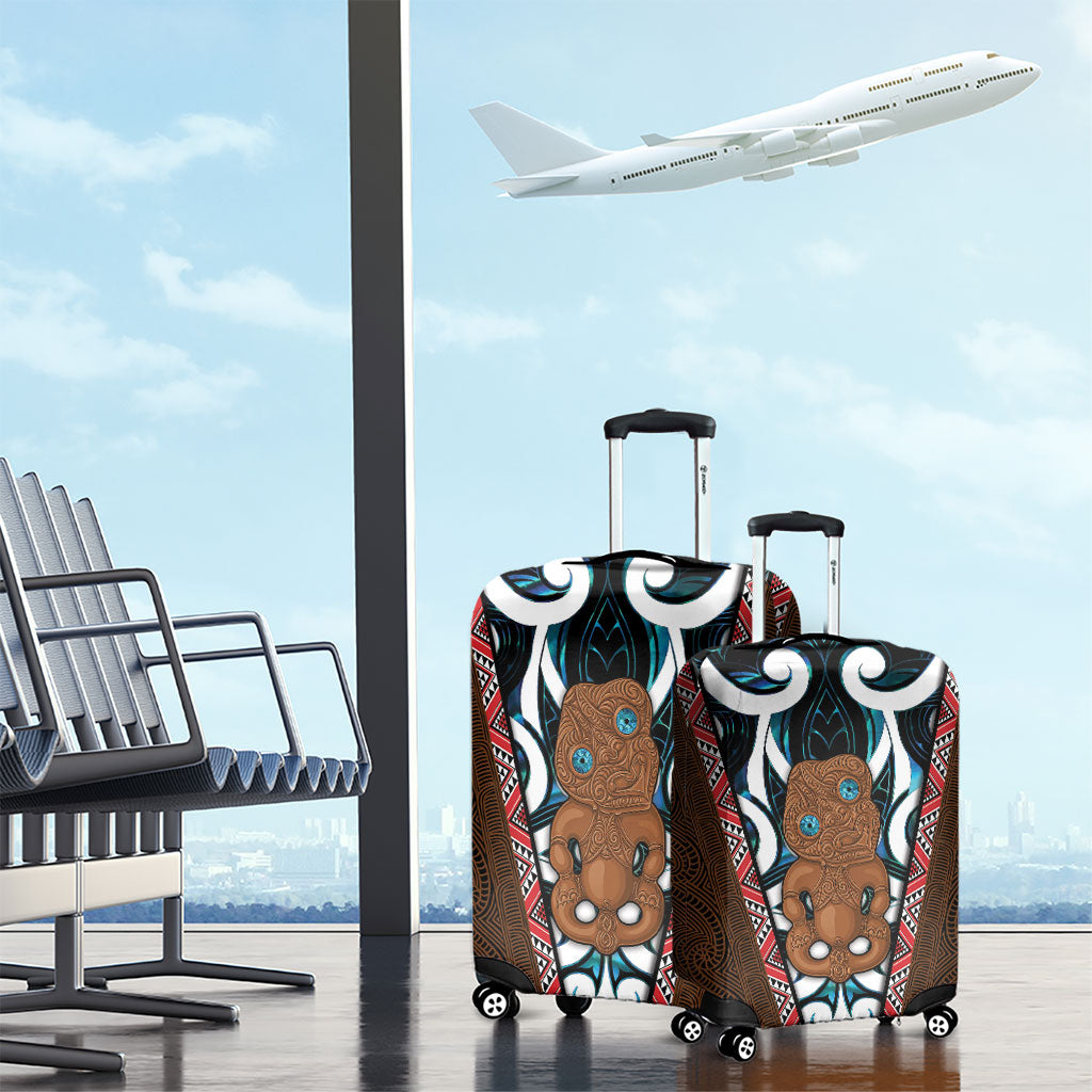 New Zealand Whakairo Luggage Cover Tiki Maori Carving Taniko Motifs