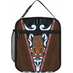 New Zealand Whakairo Lunch Bag Tiki Maori Carving Taniko Motifs