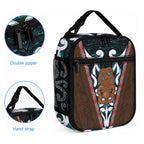 New Zealand Whakairo Lunch Bag Tiki Maori Carving Taniko Motifs