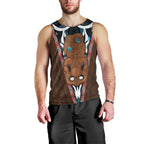 New Zealand Whakairo Men Tank Top Tiki Maori Carving Taniko Motifs