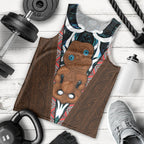 New Zealand Whakairo Men Tank Top Tiki Maori Carving Taniko Motifs