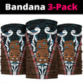 New Zealand Whakairo Neck Gaiter Tiki Maori Carving Taniko Motifs