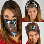New Zealand Whakairo Neck Gaiter Tiki Maori Carving Taniko Motifs