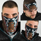 New Zealand Whakairo Neck Gaiter Tiki Maori Carving Taniko Motifs