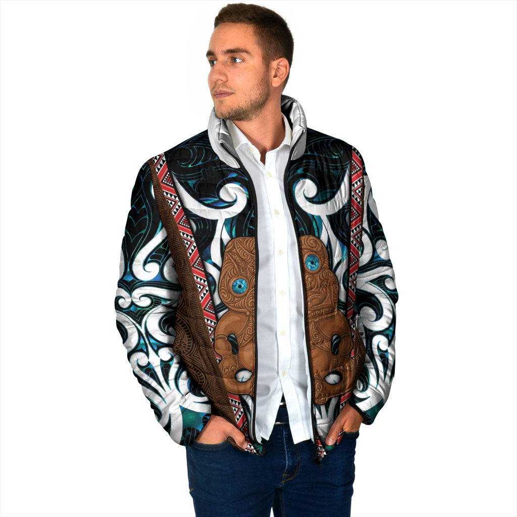 New Zealand Whakairo Padded Jacket Tiki Maori Carving Taniko Motifs