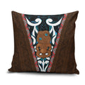 New Zealand Whakairo Pillow Cover Tiki Maori Carving Taniko Motifs