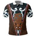 New Zealand Whakairo Polo Shirt Tiki Maori Carving Taniko Motifs