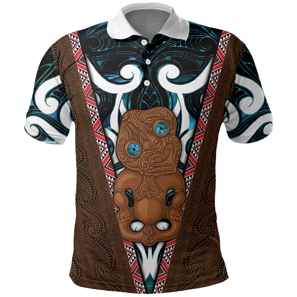 New Zealand Whakairo Polo Shirt Tiki Maori Carving Taniko Motifs