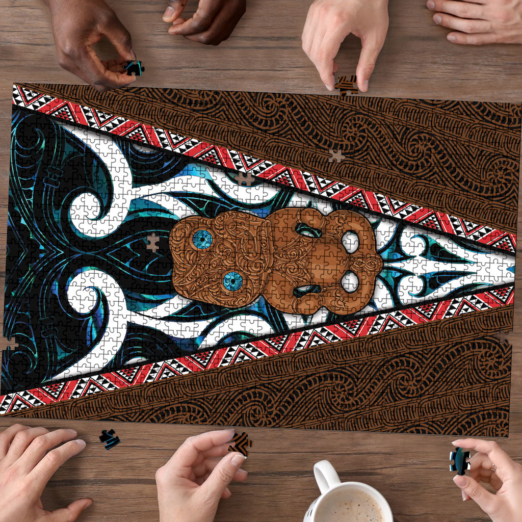 New Zealand Whakairo Puzzle Tiki Maori Carving Taniko Motifs