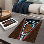 New Zealand Whakairo Puzzle Tiki Maori Carving Taniko Motifs