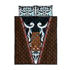 New Zealand Whakairo Quilt Bed Set Tiki Maori Carving Taniko Motifs