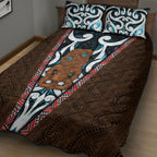 New Zealand Whakairo Quilt Bed Set Tiki Maori Carving Taniko Motifs