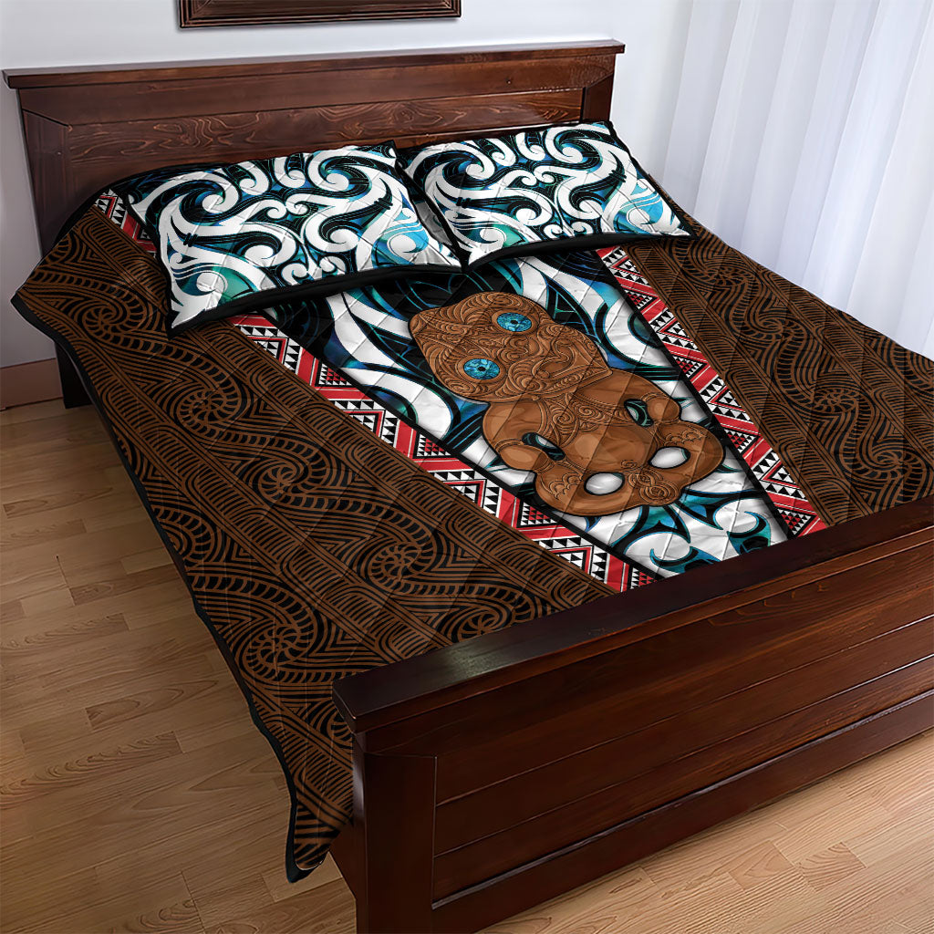 New Zealand Whakairo Quilt Bed Set Tiki Maori Carving Taniko Motifs
